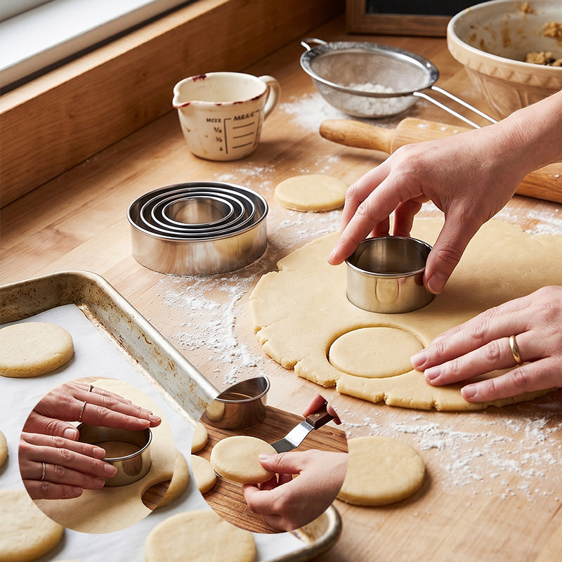 Premium 430 Stainless Steel Round Pastry Cutters