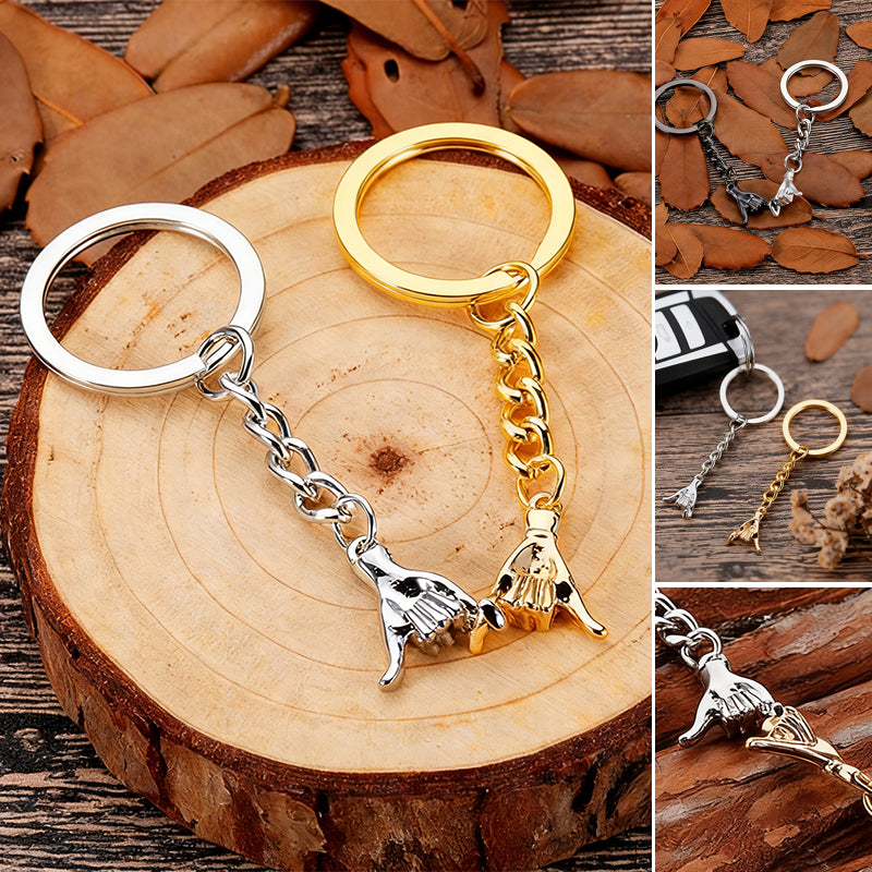 Couple Hand-Holding Creative Keychain Set