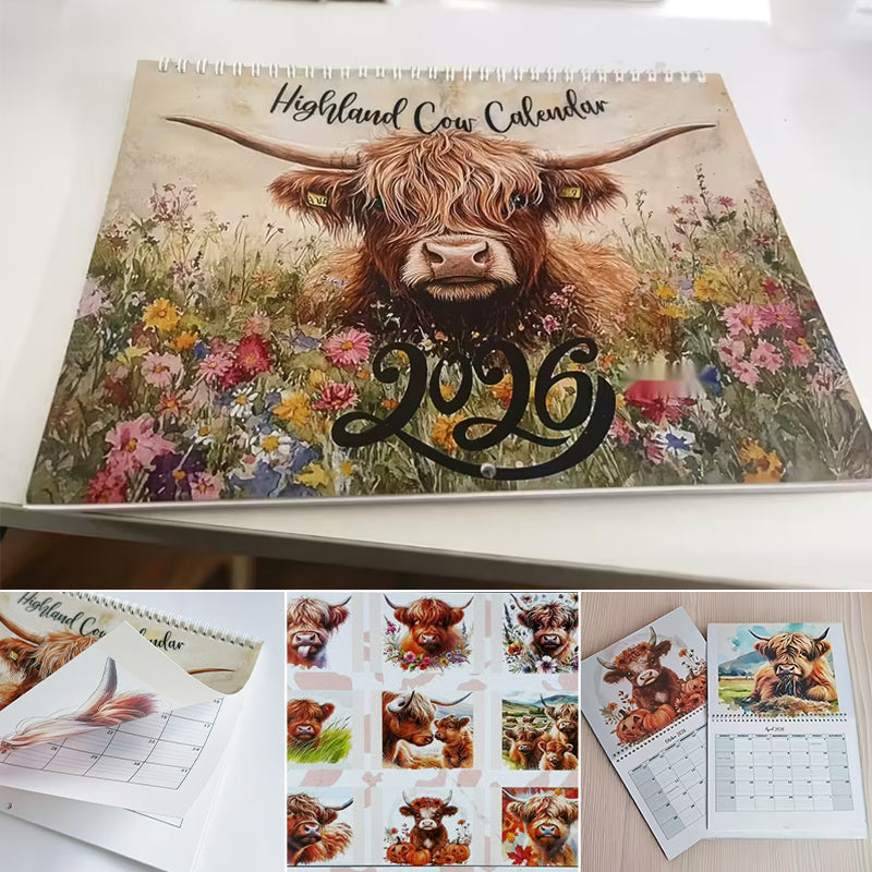 Highland Cow Calendar 2026