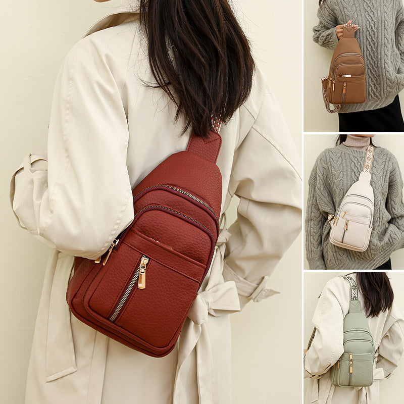 Avslappnad midjeväska med dragkedja för kvinnor