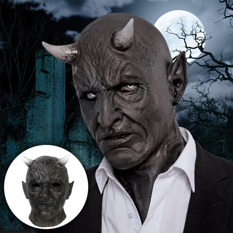 Ultra-Realistic Halloween Horned Demon Mask