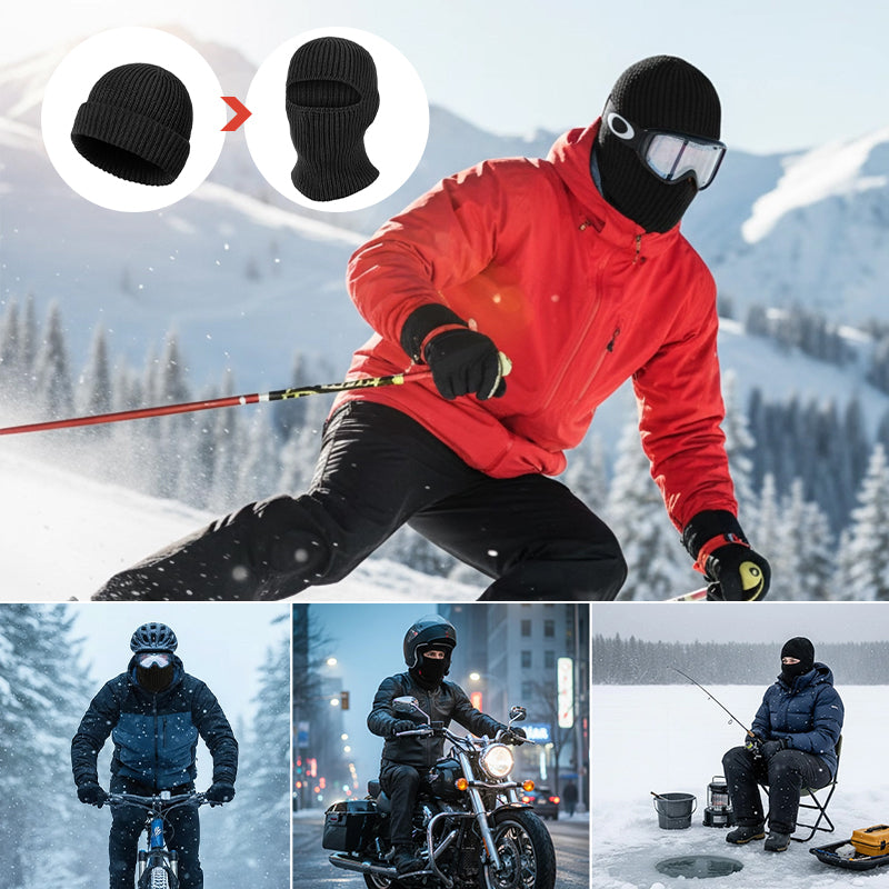 2-in-1 Cold Weather Balaclava & Beanie Hat for Men