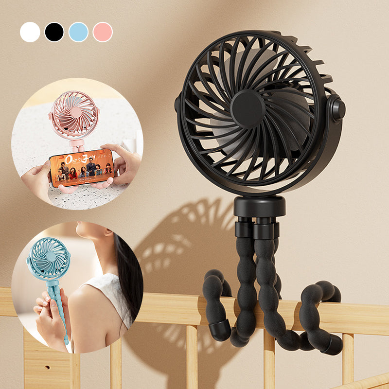 Stroller Hanging USB Rechargeable Octopus Fan with Adjustable Head