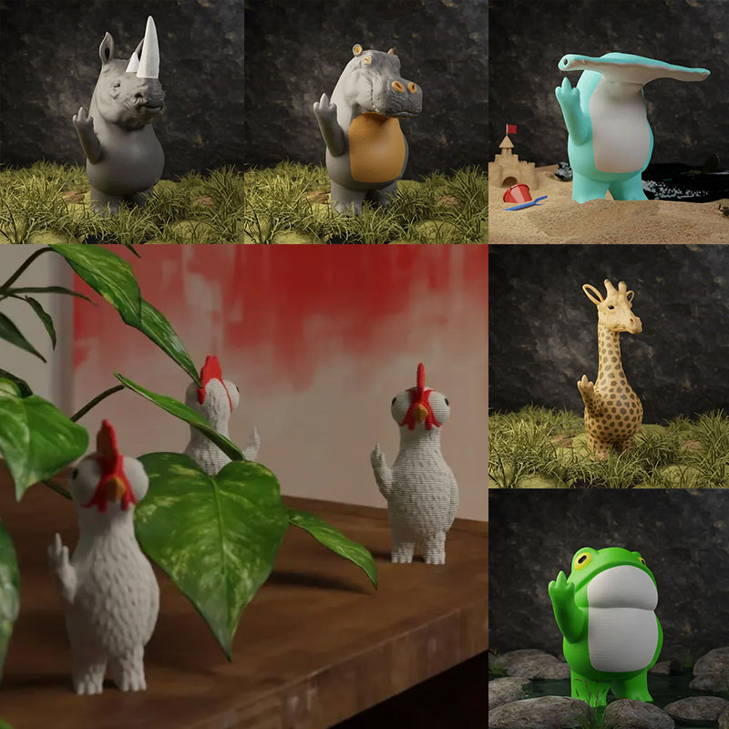 Rolig djur skrivbord staty