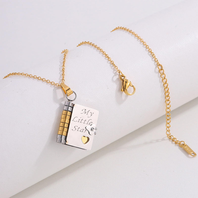 English/Spanish - My Little Star Book Necklace for Daughter