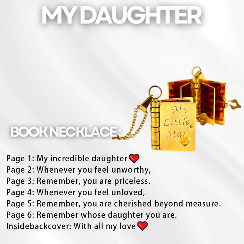 English/Spanish - My Little Star Book Necklace for Daughter