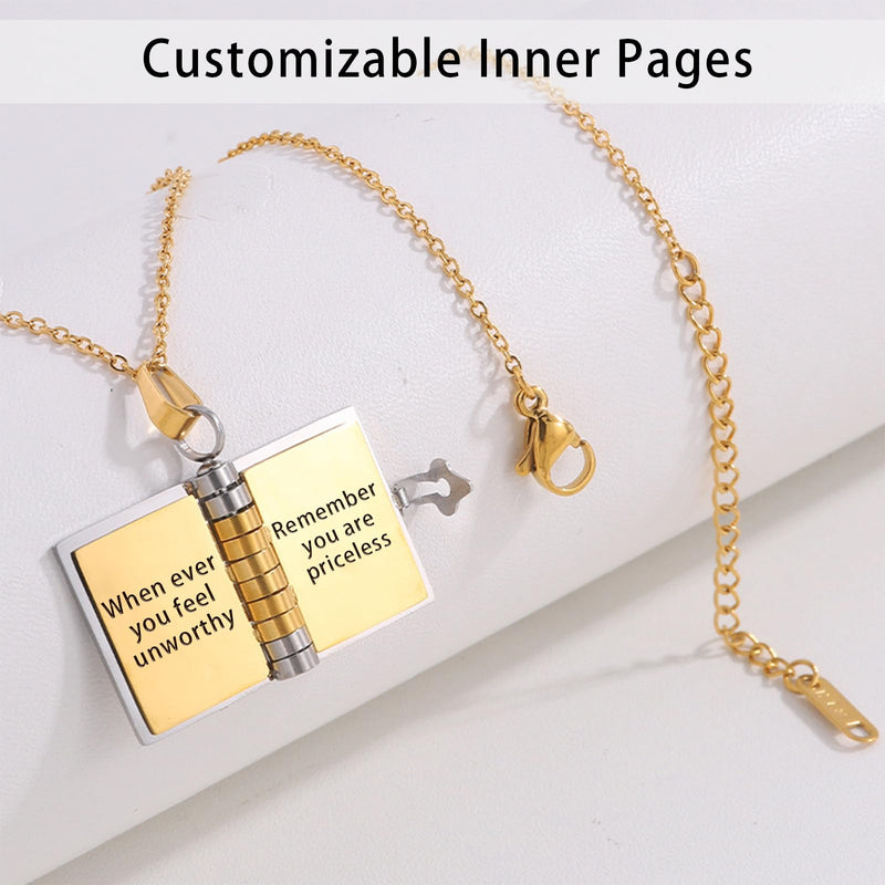 English/Spanish - My Little Star Book Necklace for Daughter