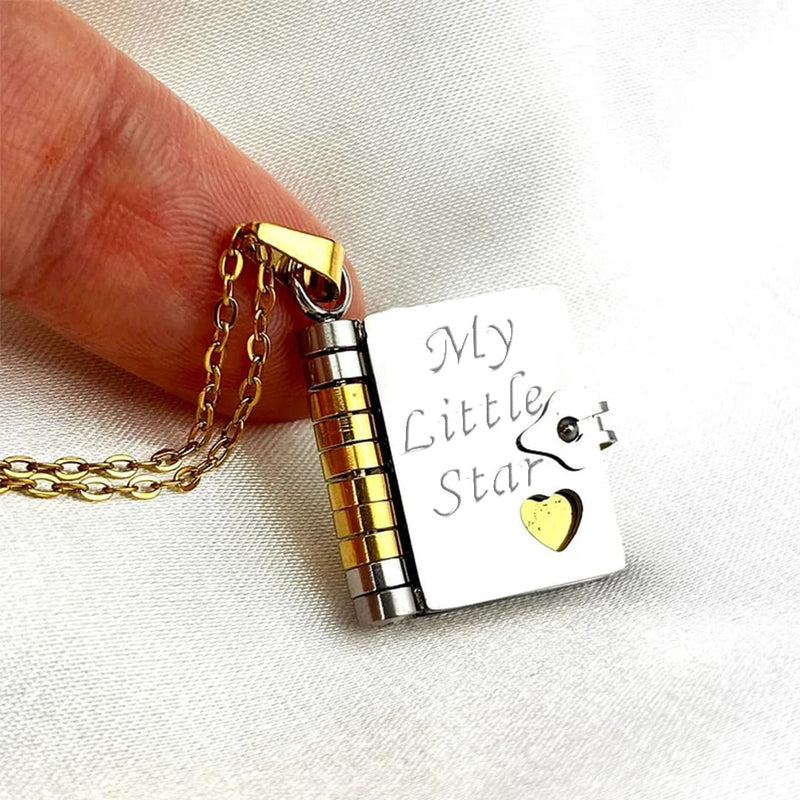 English/Spanish - My Little Star Book Necklace for Daughter