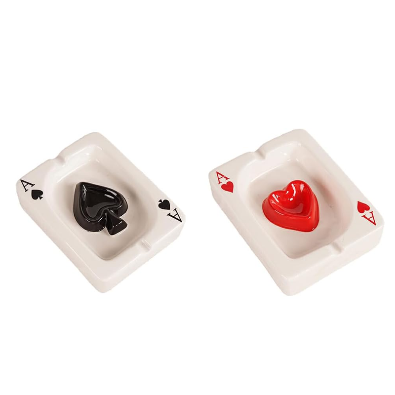 Creative Poker Ceramic Ashtray Set
