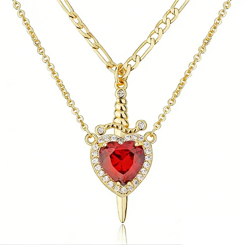 Sword Heart Pendant Necklace