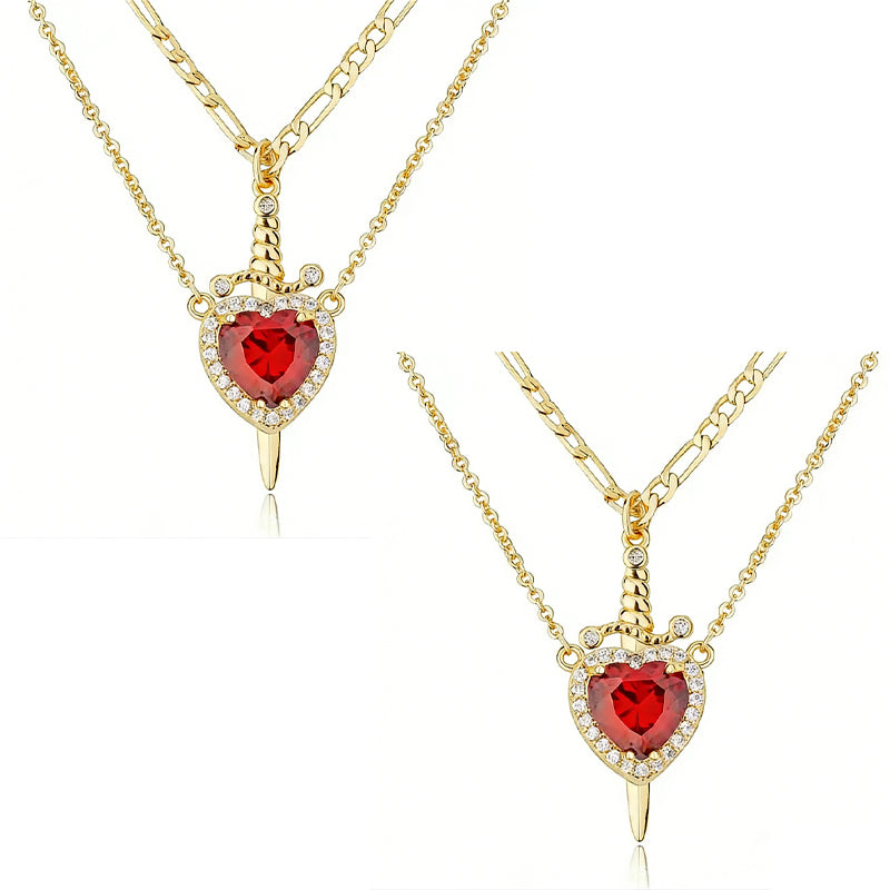 Sword Heart Pendant Necklace