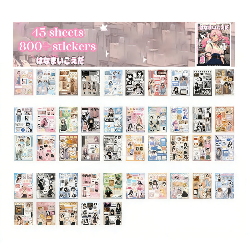 Romantic Memories Vintage Manga & Showa Style Die-cut Sticker Book