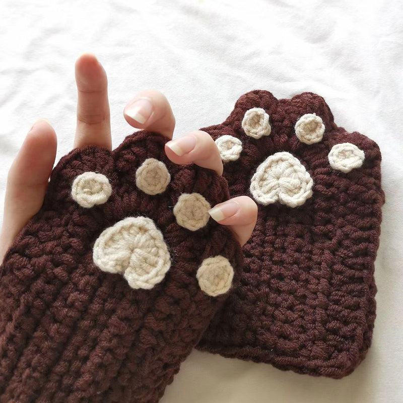 Half Finger Cat Paw Gloves