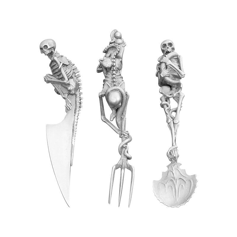 Halloween-present Skeletala Bestickset (3 st)