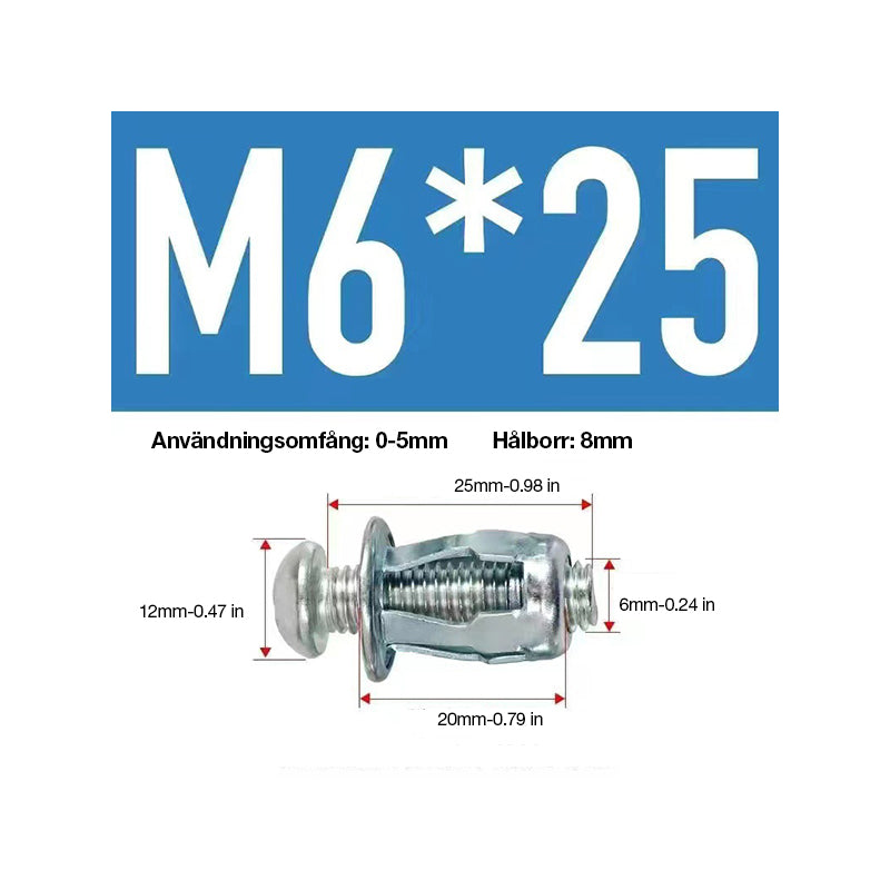 Expansionsskruvens kronbladsmutter (50 st)