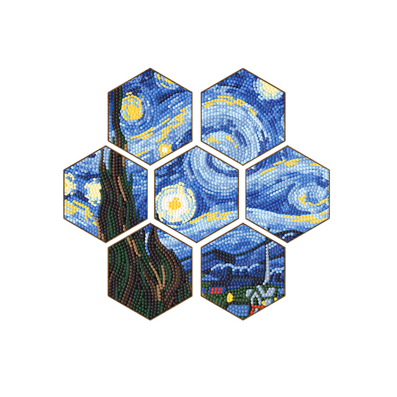 7pcs/Set Cup Coasters Stackable DIY Honeycomb Shape Cup Mat