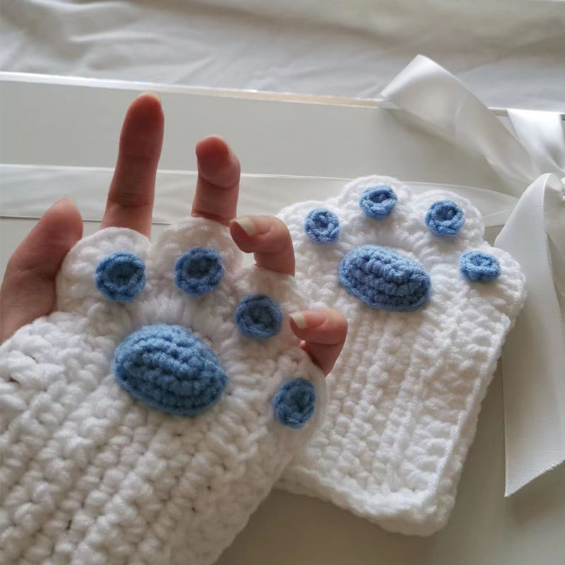 Half Finger Cat Paw Gloves