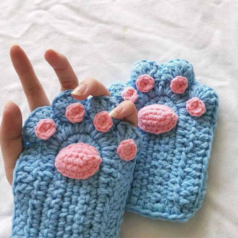 Half Finger Cat Paw Gloves
