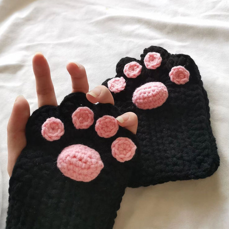 Half Finger Cat Paw Gloves