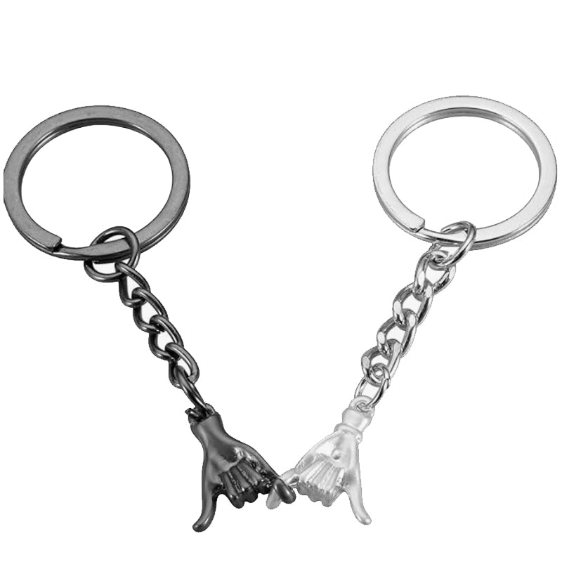 Couple Hand-Holding Creative Keychain Set