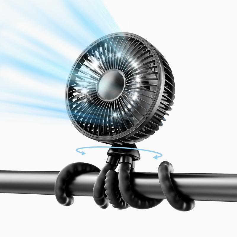 Stroller Hanging USB Rechargeable Octopus Fan with Adjustable Head