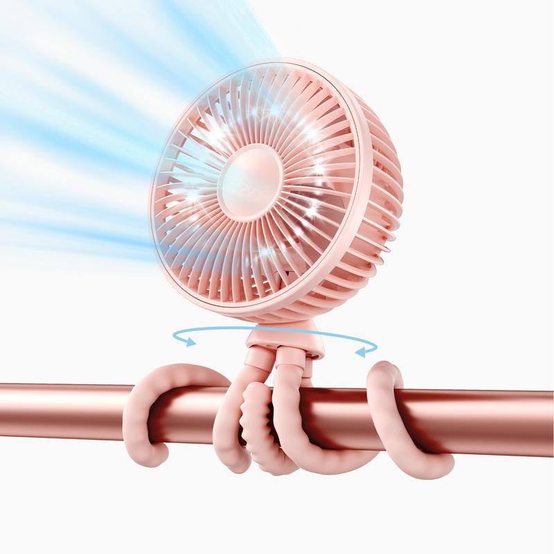 Stroller Hanging USB Rechargeable Octopus Fan with Adjustable Head