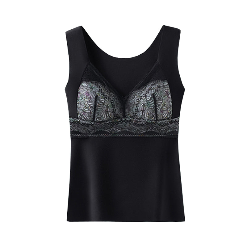 2-i-1 Inbyggd BH Spets Thermal Underwear
