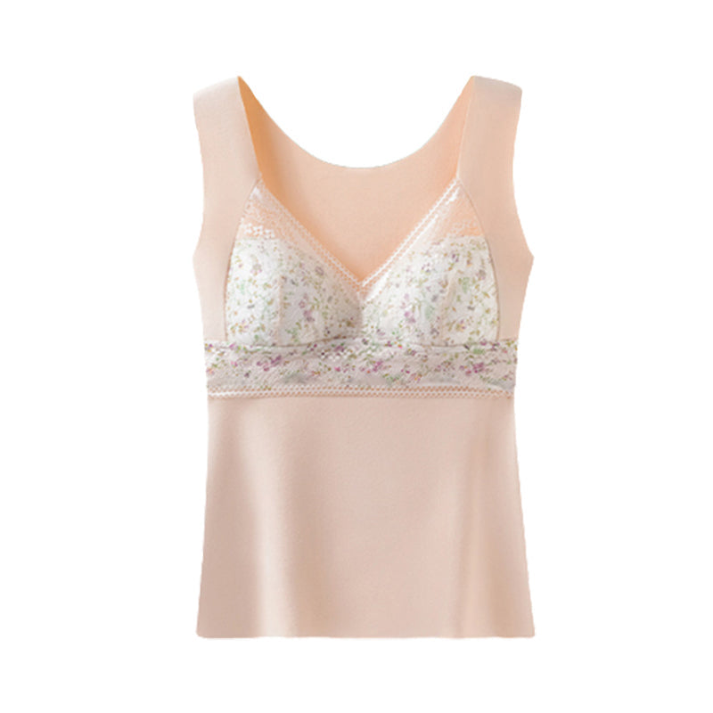 2-i-1 Inbyggd BH Spets Thermal Underwear
