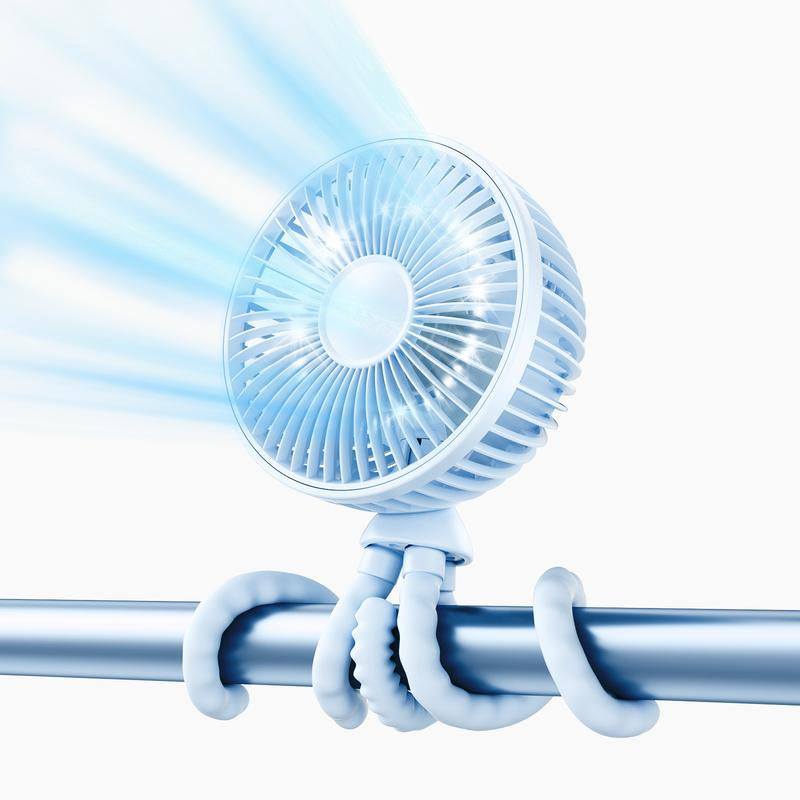 Stroller Hanging USB Rechargeable Octopus Fan with Adjustable Head