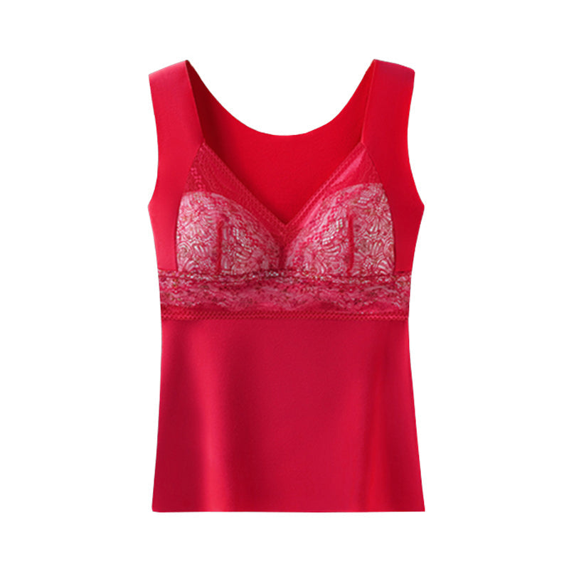 2-i-1 Inbyggd BH Spets Thermal Underwear