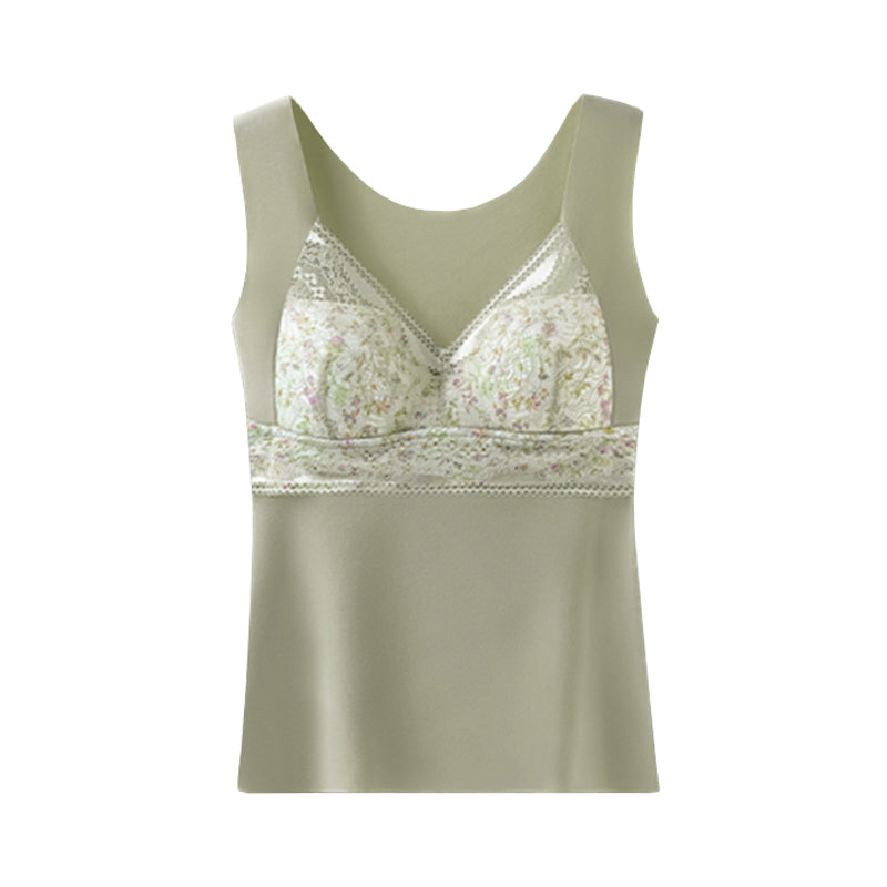 2-i-1 Inbyggd BH Spets Thermal Underwear