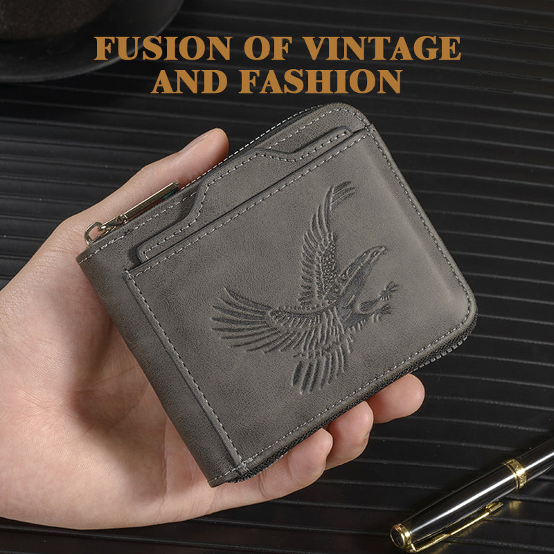 Retro Eagle Embossed Horizontal Men's Wallet