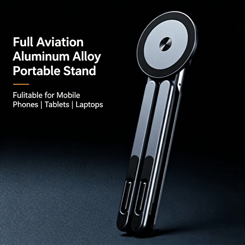 Multi-Function Magnetic Aluminum Foldable Laptop, Tablet & Phone Stand
