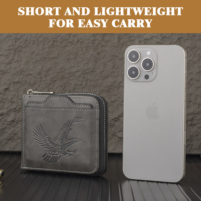Retro Eagle Embossed Horizontal Men's Wallet