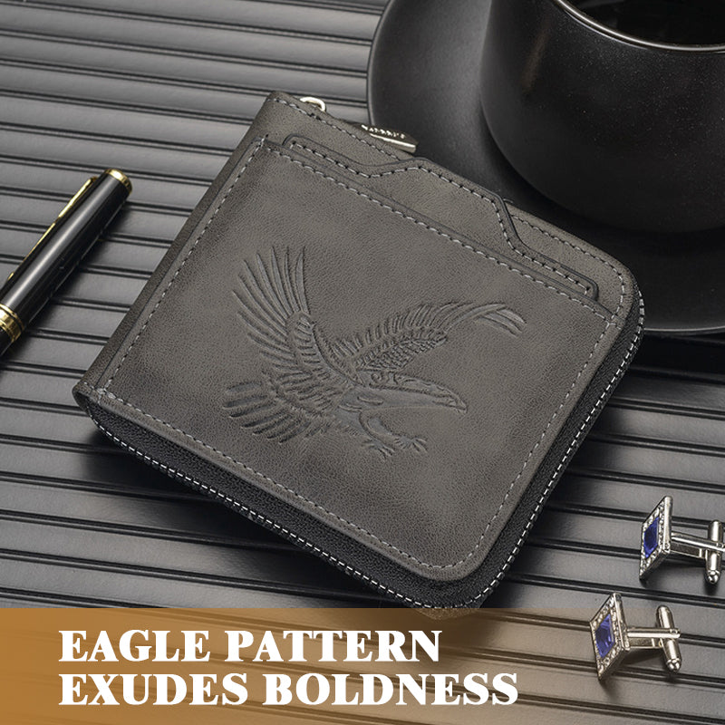 Retro Eagle Embossed Horizontal Men's Wallet