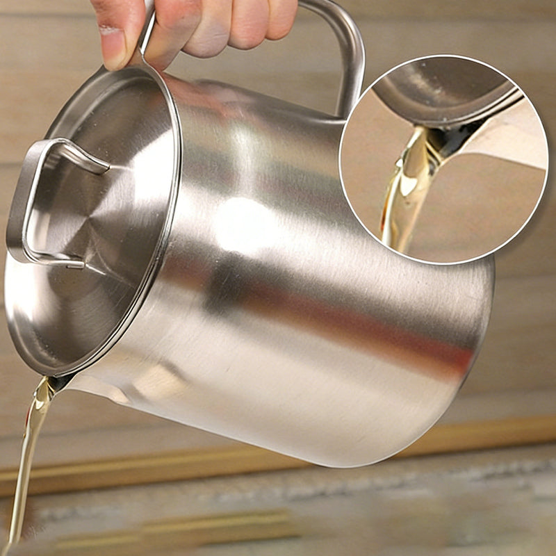 2.0L Premium SUS304 Stainless Steel Oil Filter Pot & Deep Fryer