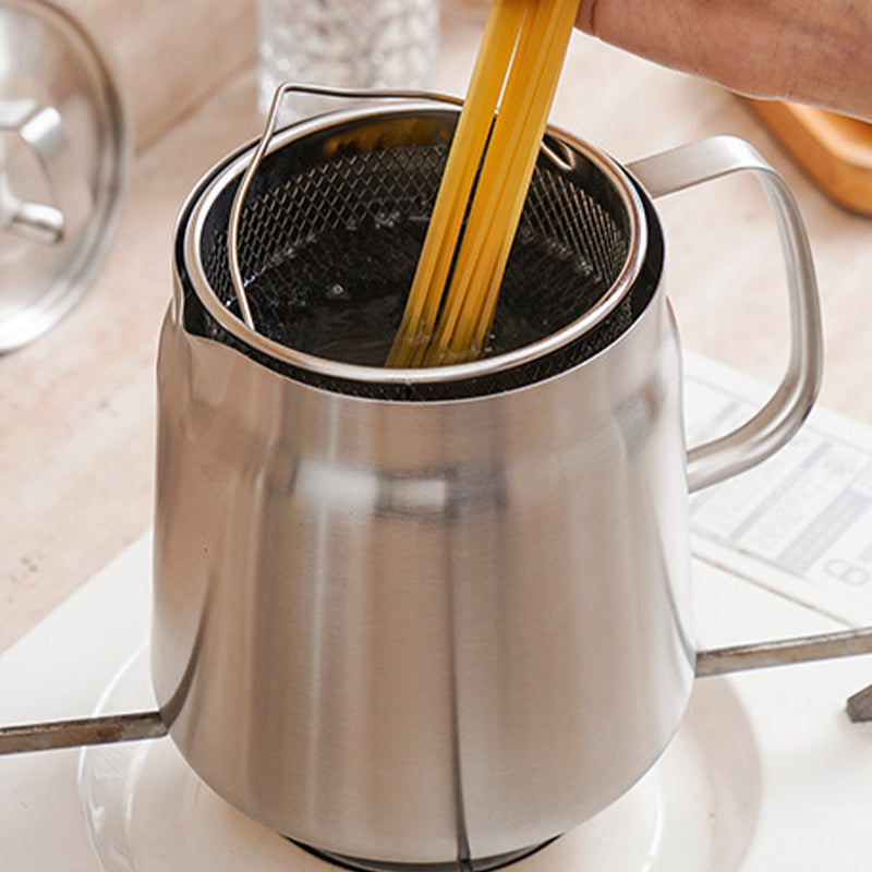 2.0L Premium SUS304 Stainless Steel Oil Filter Pot & Deep Fryer