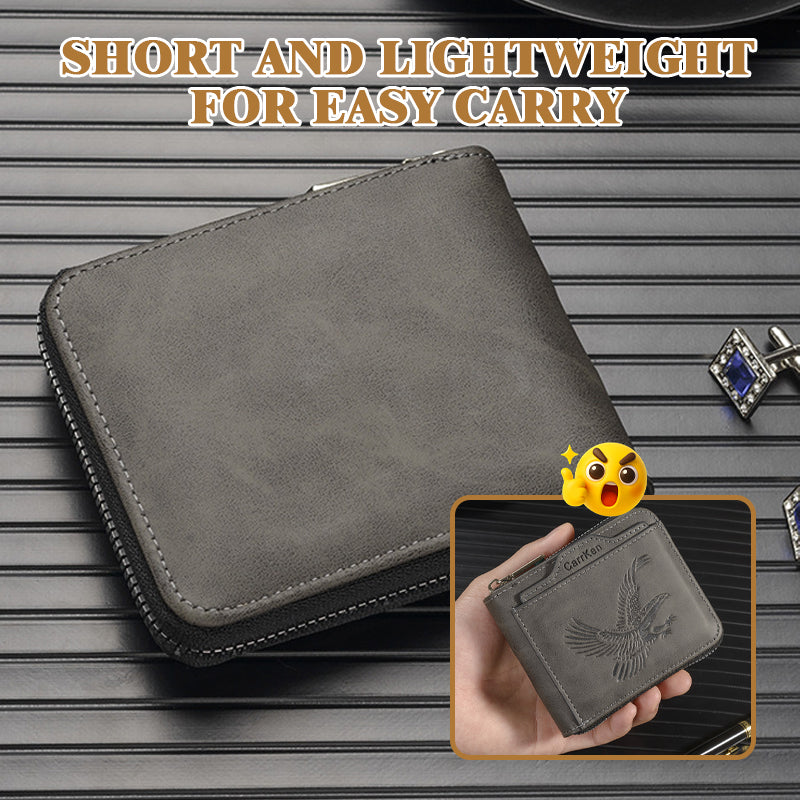 Retro Eagle Embossed Horizontal Men's Wallet