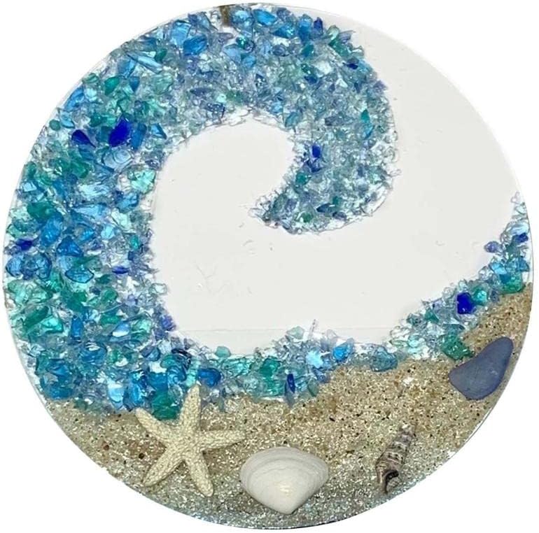 Havsglas suncatcher - Ocean kraschar våg strand prydnad