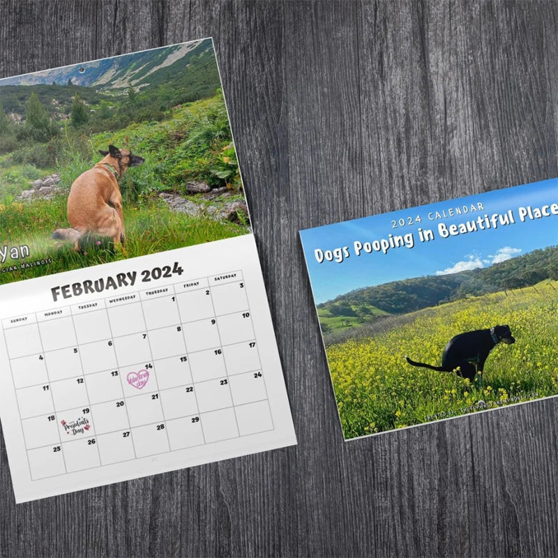 2024 Hundar Bajsar På Vackra Platser Kalender