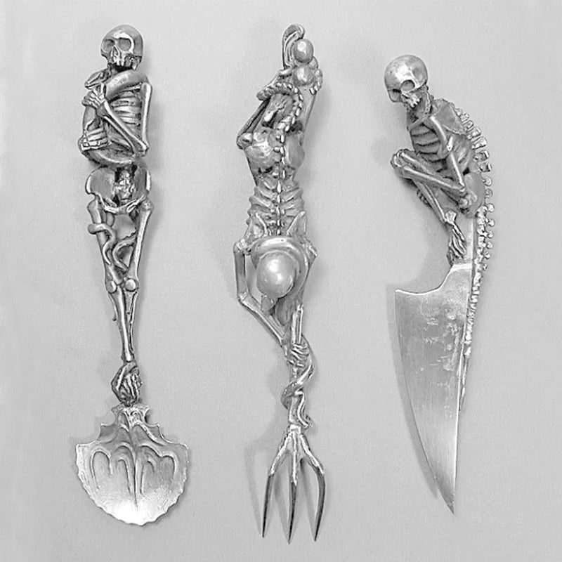 Halloween-present Skeletala Bestickset (3 st)
